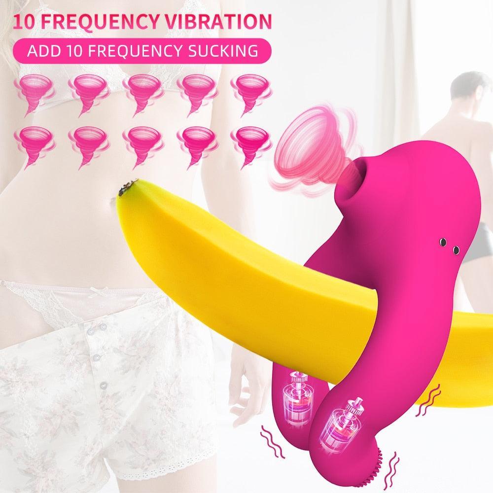 10 Frequency Sucking Vibrating Cock Ring - LUSTLOVER