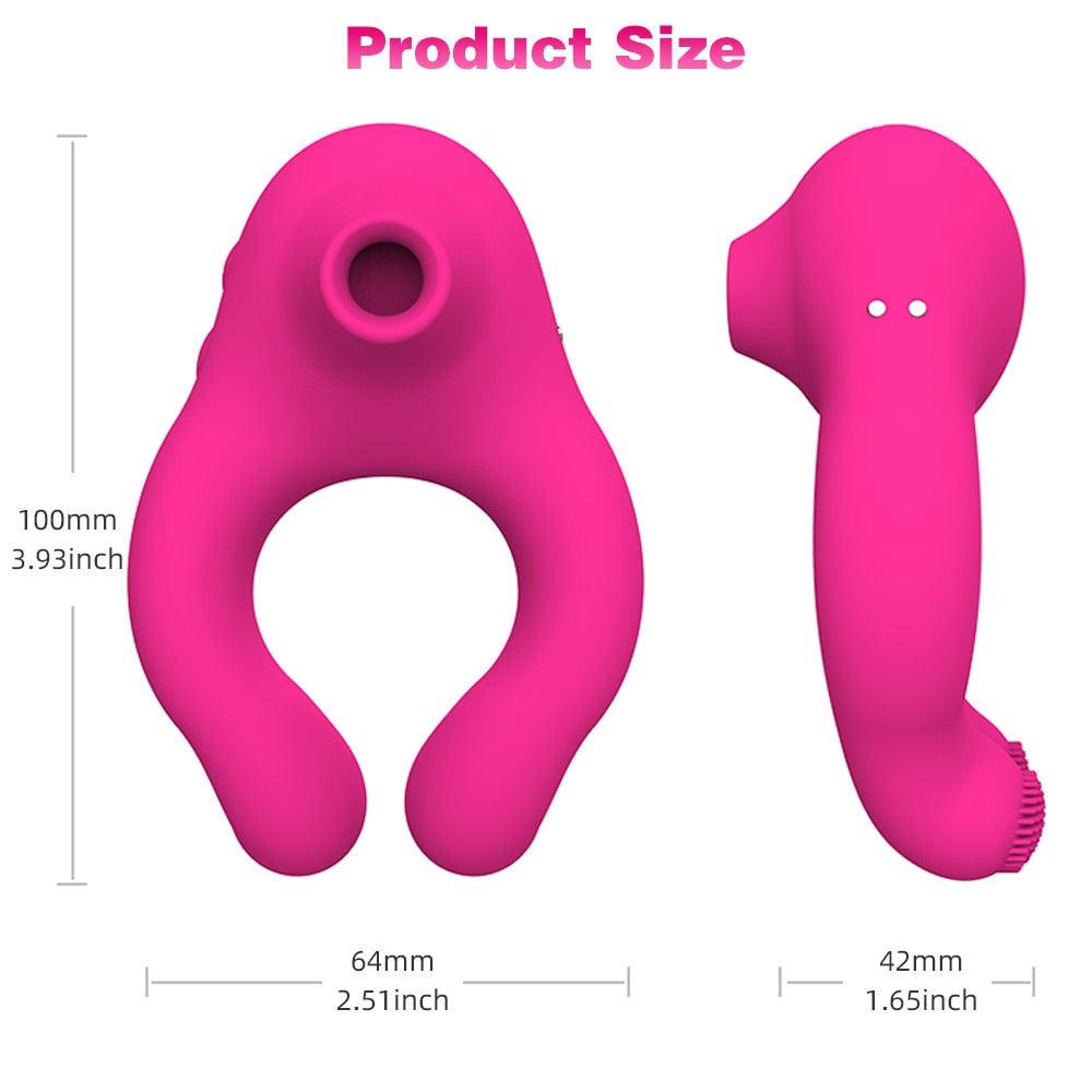 10 Frequency Sucking Vibrating Cock Ring - LUSTLOVER