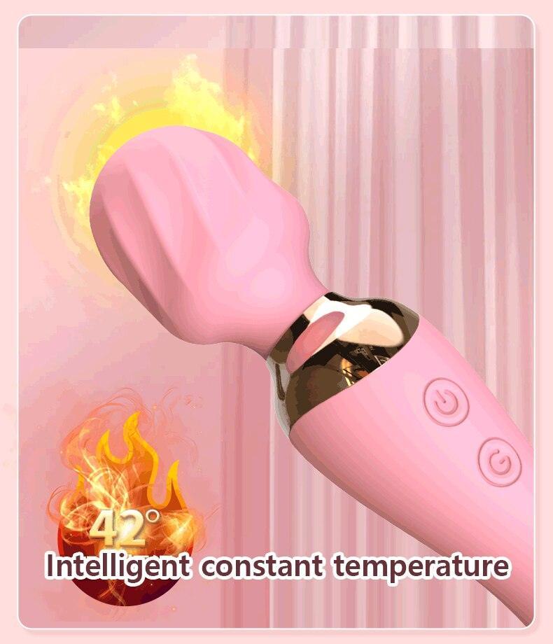 12 Speed Heated Double-Ended Vibrator - LUSTLOVER