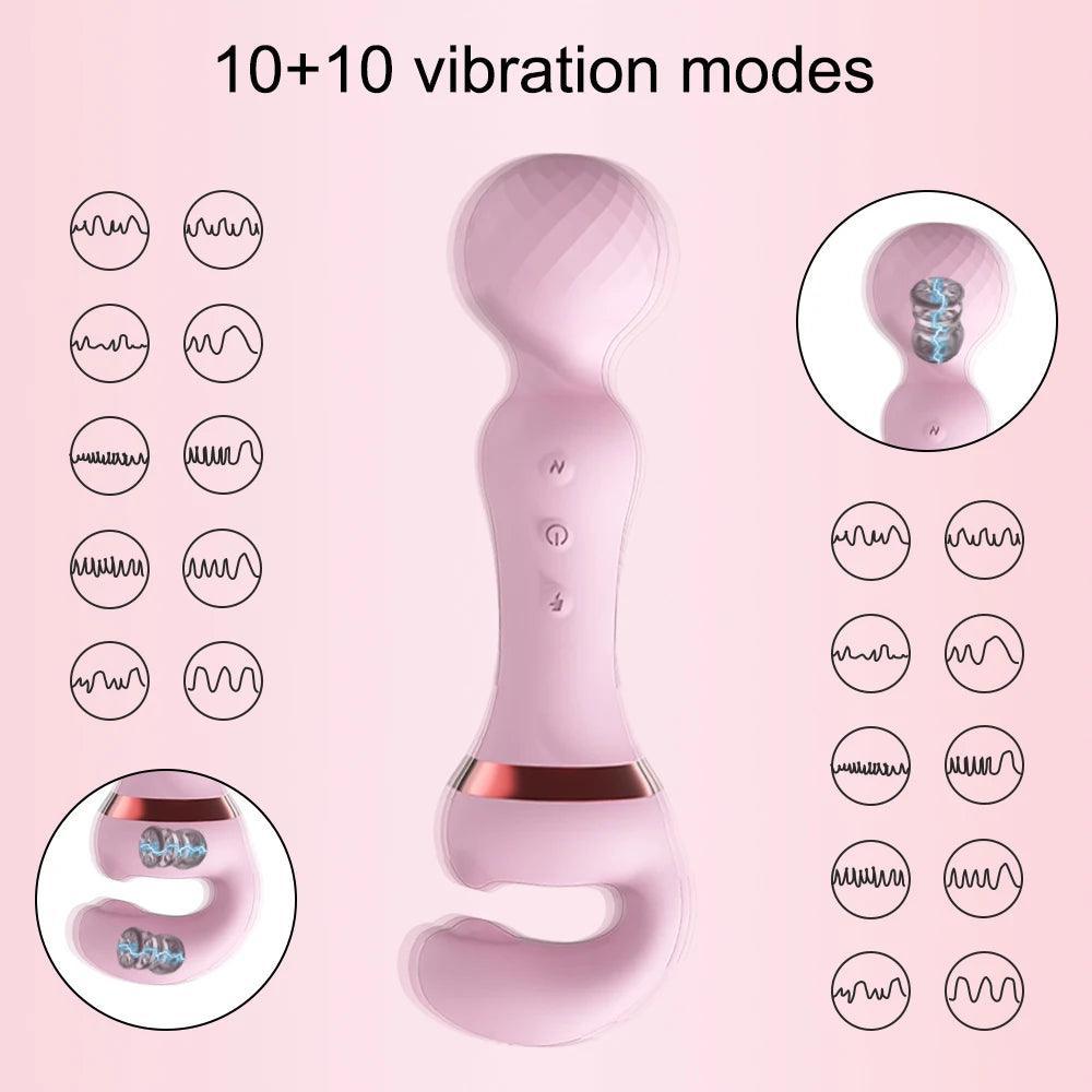 2 in 1 Vibrator Magic Wand - LUSTLOVER