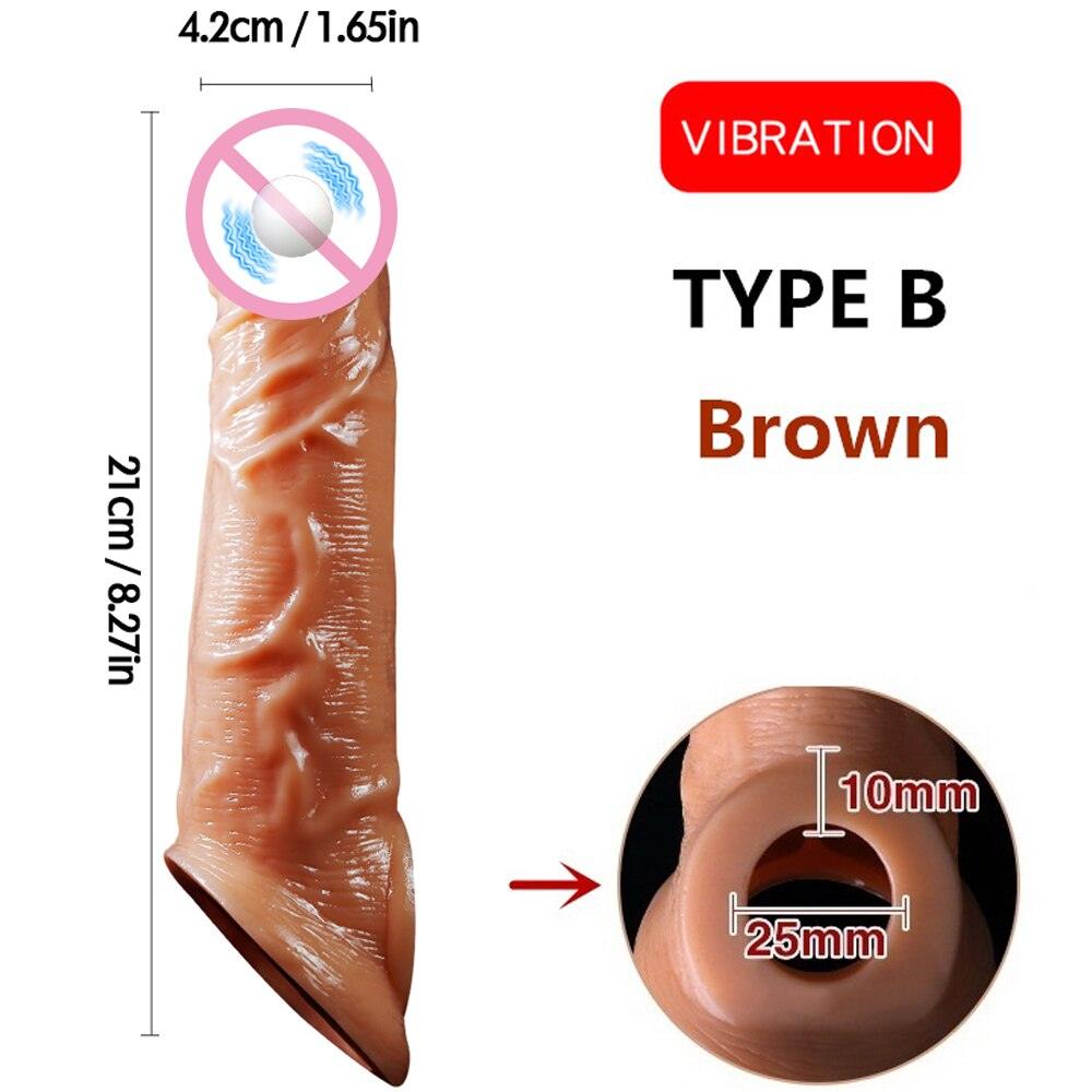 21cm Vibrating Remote Penis Extension Sleeve - LUSTLOVER