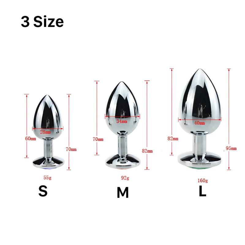 3 Size/Set Metal Butt Plug - LUSTLOVER