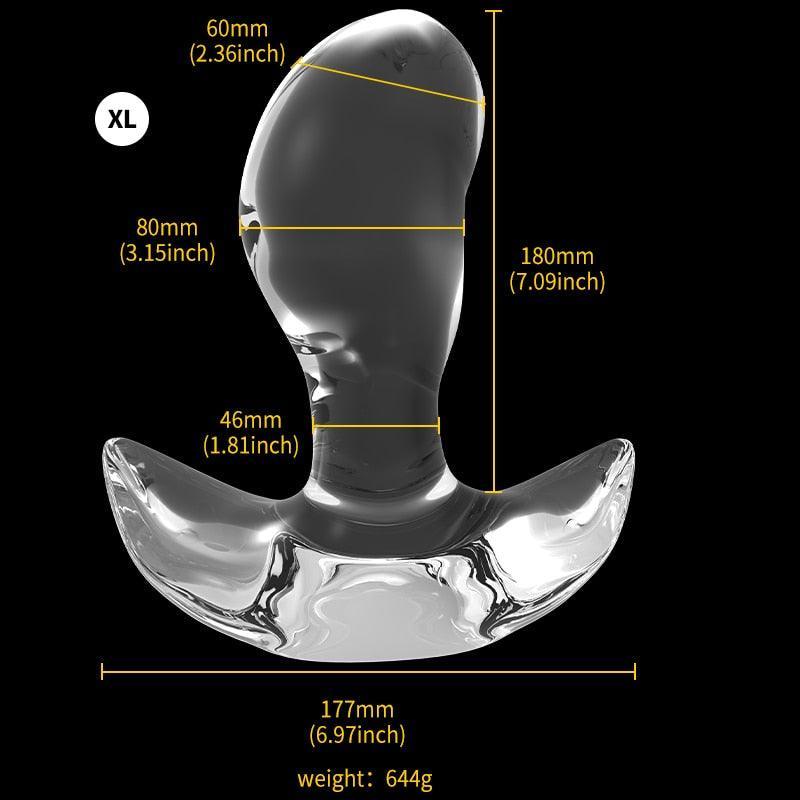 6 Sizes Large Glass Butt Plug - LUSTLOVER