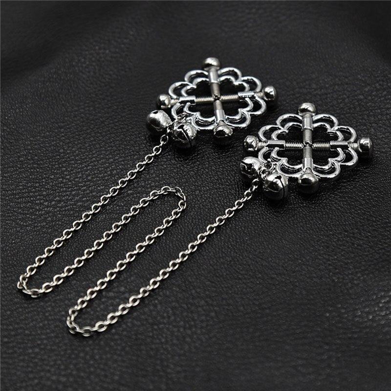 Adjustable Snowflake Nipple Clamp With Chain - LUSTLOVER