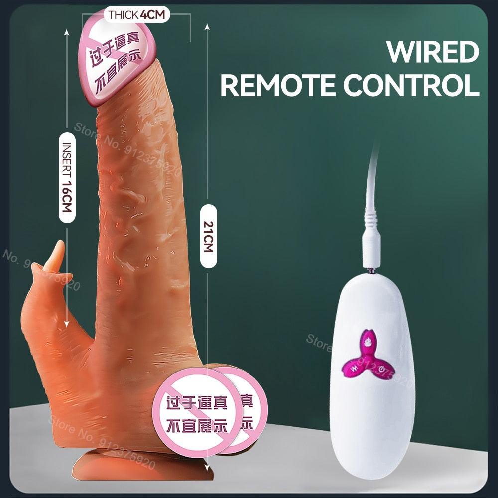 APP Remote Control Telescopic Rotation Realistic Dildo - LUSTLOVER