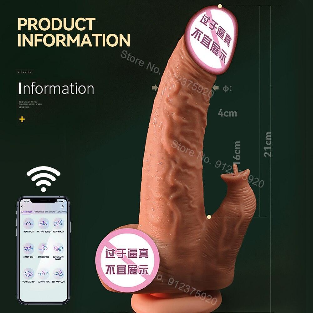 APP Remote Control Telescopic Rotation Realistic Dildo - LUSTLOVER