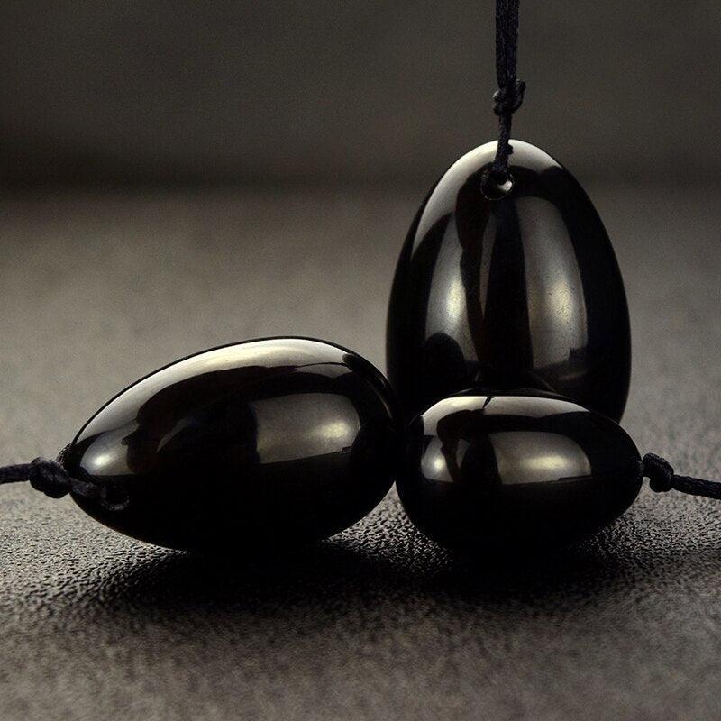 Black Natural Jade Kegel Exerciser - LUSTLOVER