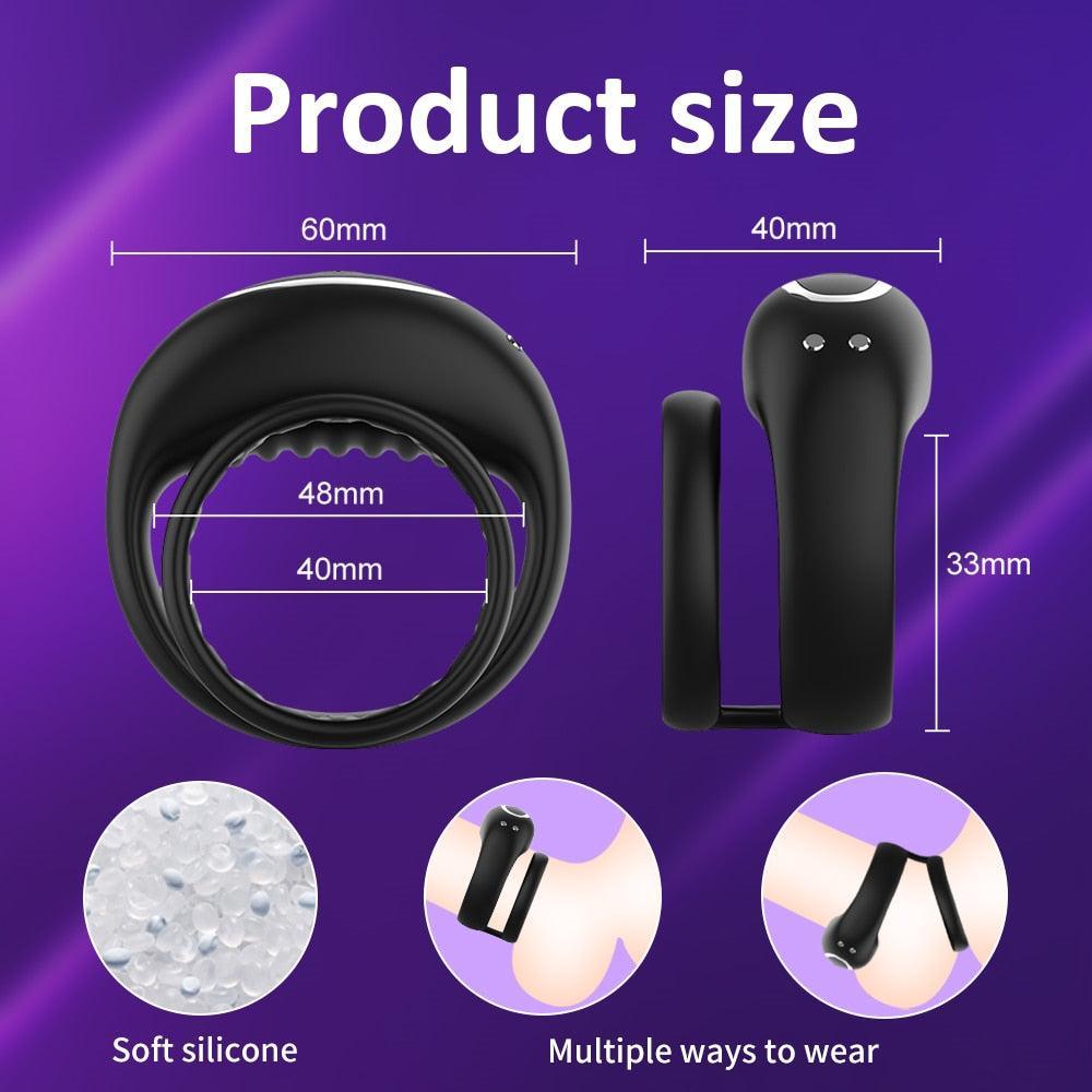 Bluetooth Wireless Remote Control Vibrating Cock Ring - LUSTLOVER