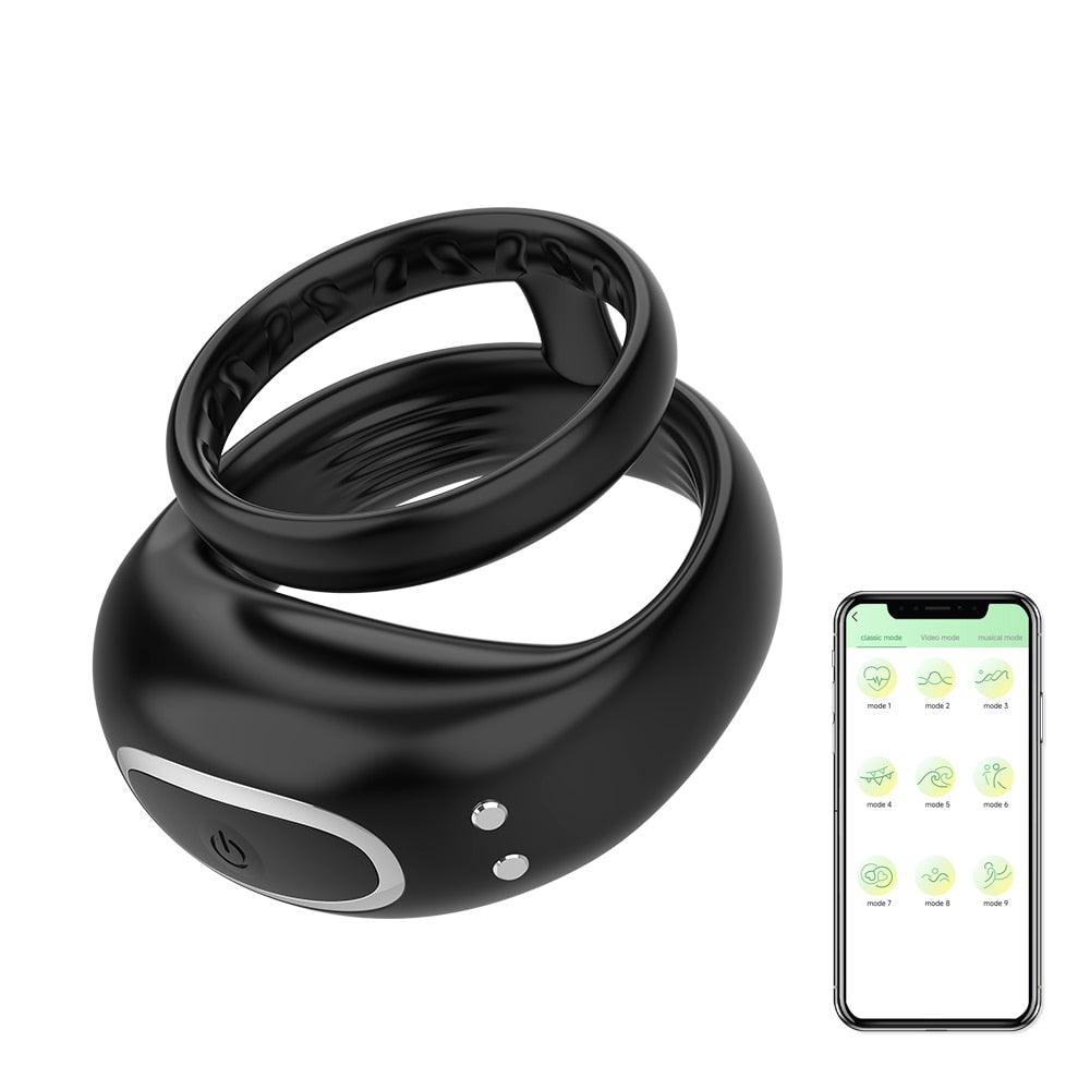 Bluetooth Wireless Remote Control Vibrating Cock Ring - LUSTLOVER