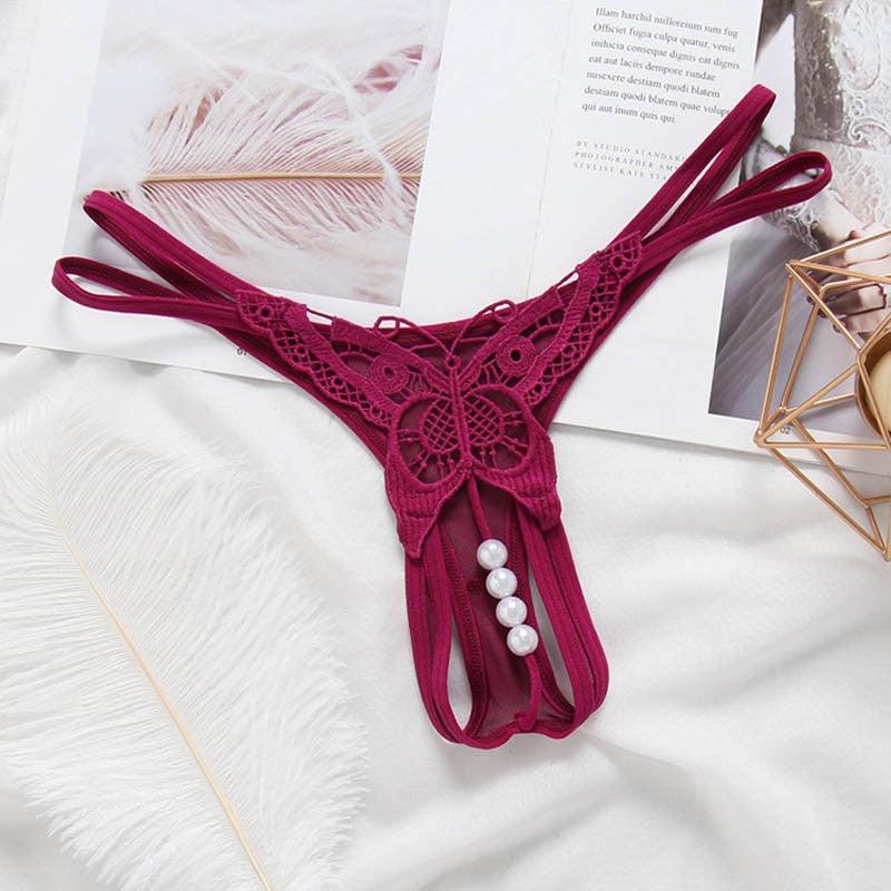 Butterfly with Pearl Tangas G String - LUSTLOVER