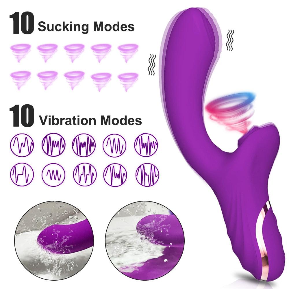 Clitoral Sucking Dildo Vibrator - LUSTLOVER