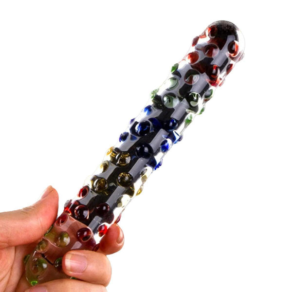 Convex Round Stick Glass Dildo - LUSTLOVER