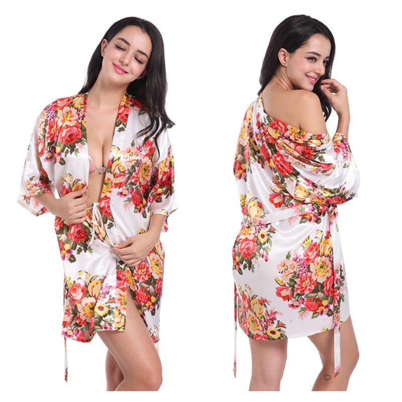 Floral Kimono Robe Satin Nightwear - LUSTLOVER