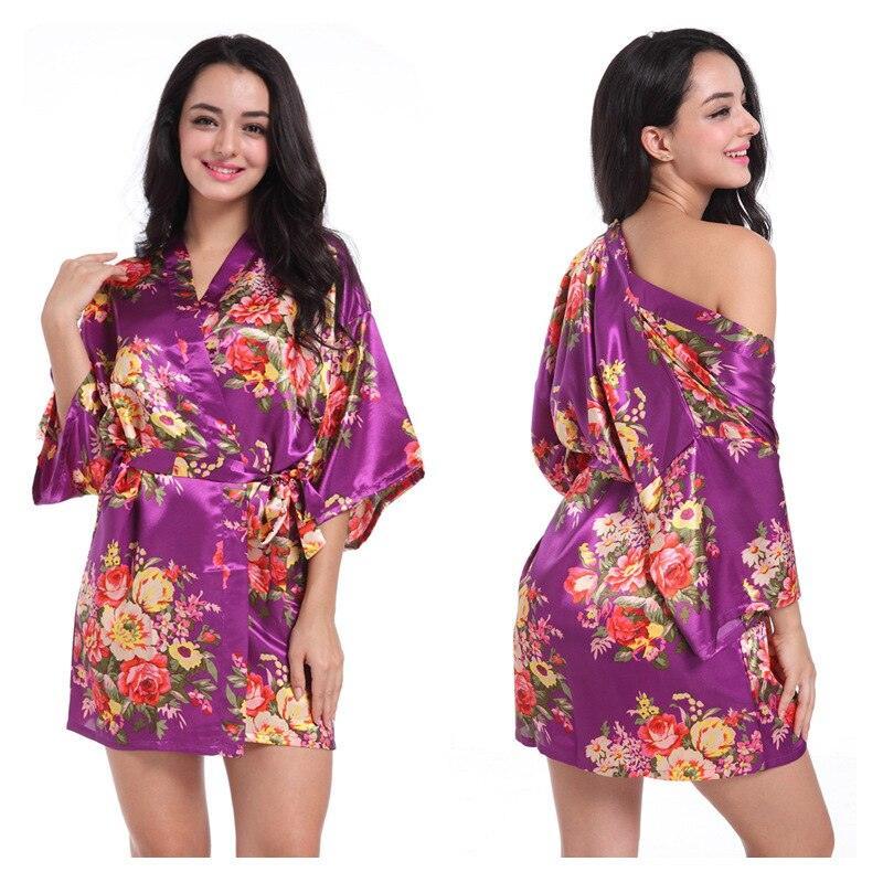 Floral Kimono Robe Satin Nightwear - LUSTLOVER