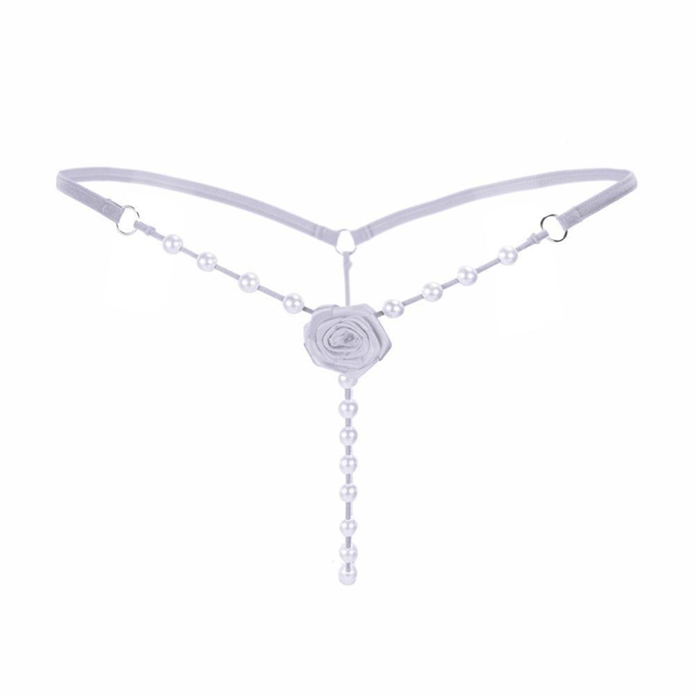 Flower Pearl G String Thong - LUSTLOVER