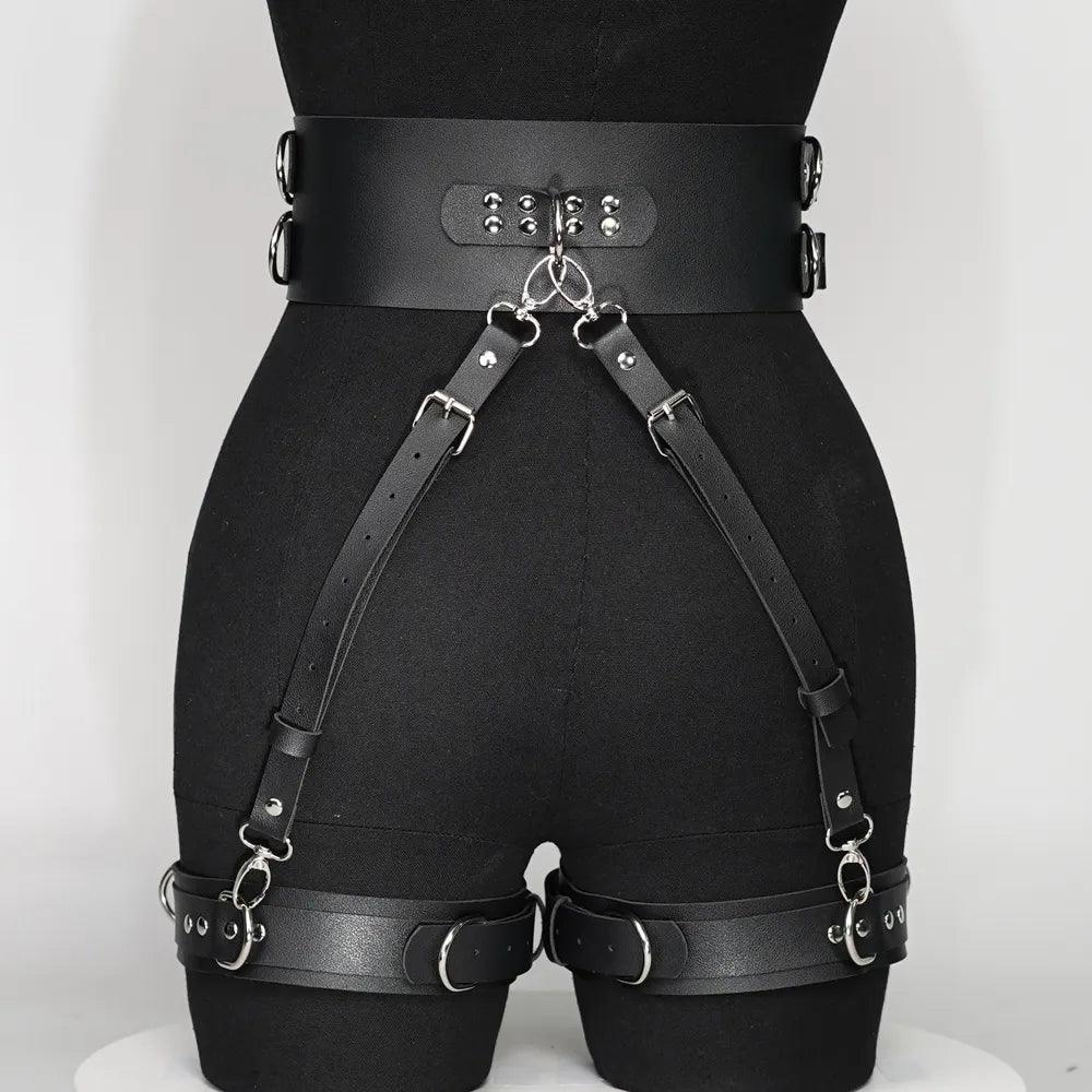 Garter Belt Leather Bondage Lingerie - LUSTLOVER