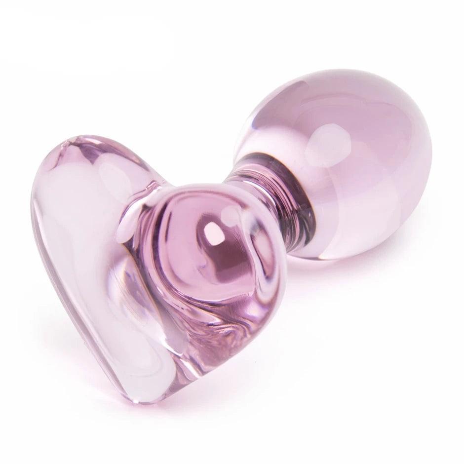 Heart Crystal Glass Butt Plug - LUSTLOVER