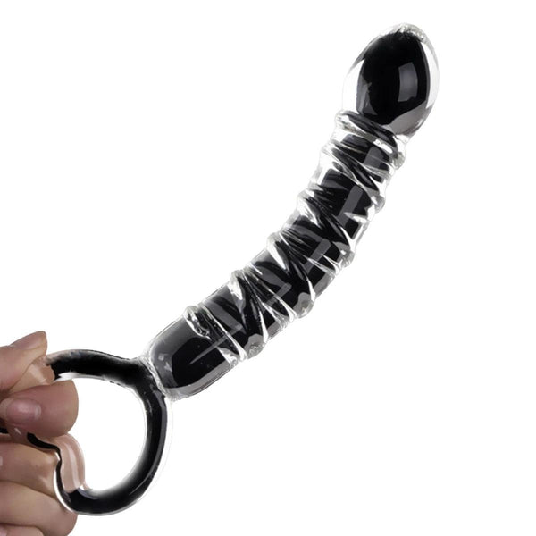 Heart Shape Handle Glass Dildo - LUSTLOVER