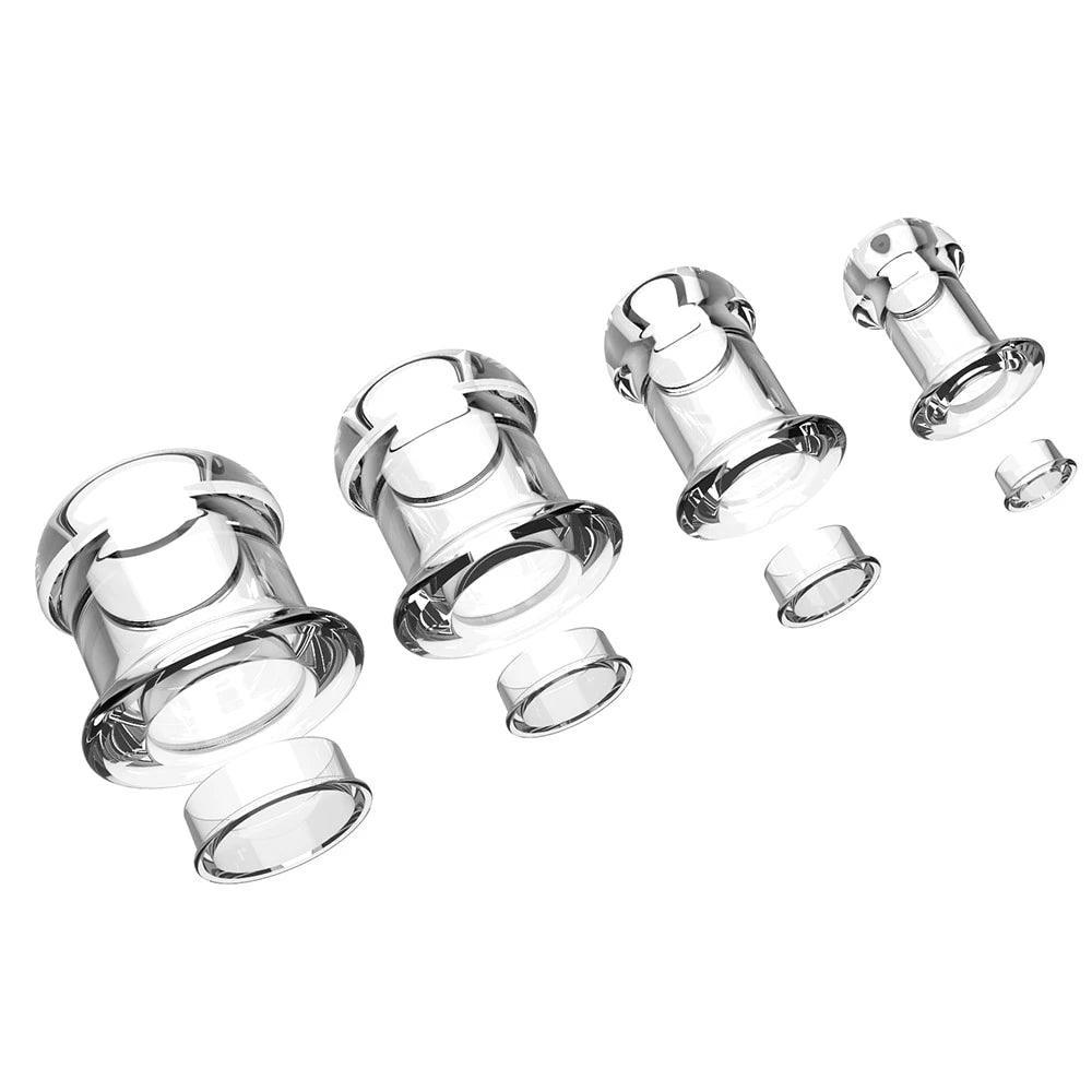 Hollow Speculum Butt Plug With Cover, Transparent - LUSTLOVER