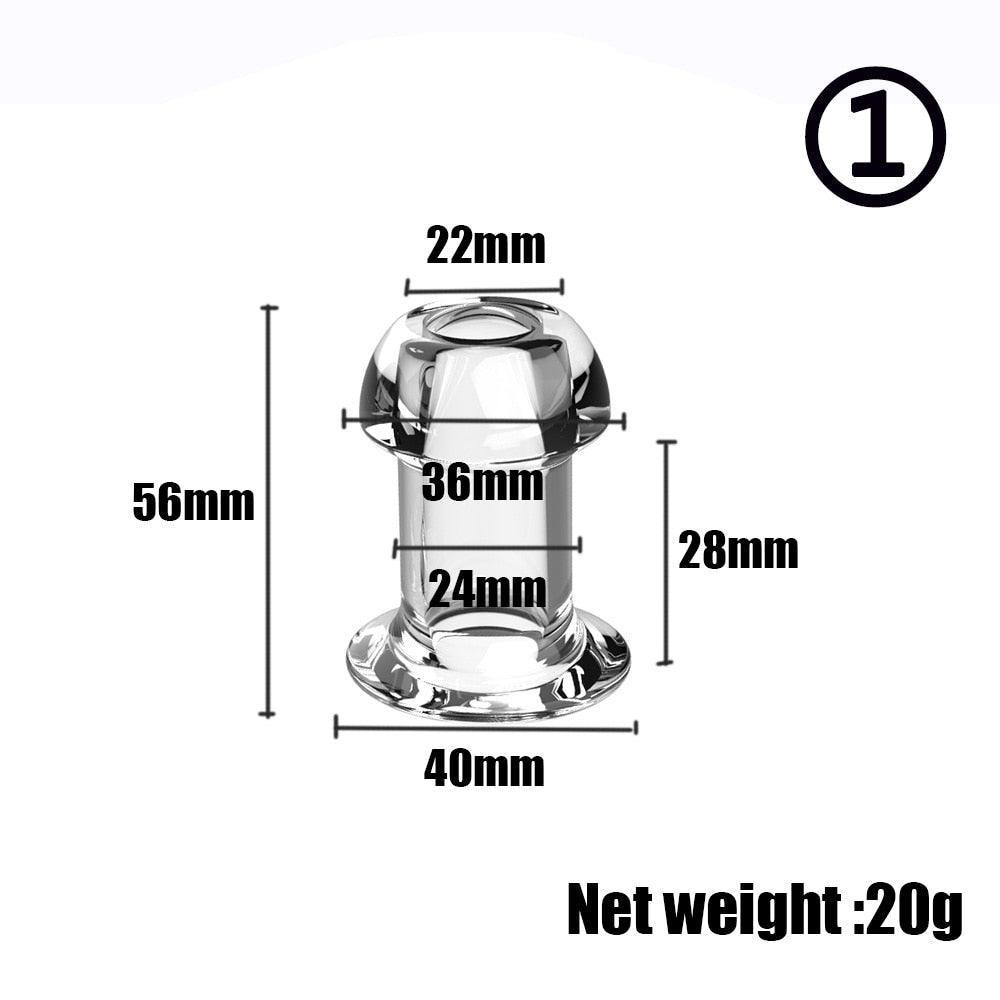 Hollow Speculum Butt Plug With Cover, Transparent - LUSTLOVER