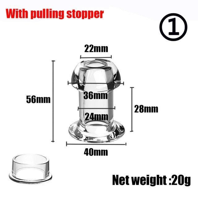 Hollow Speculum Butt Plug With Cover, Transparent - LUSTLOVER