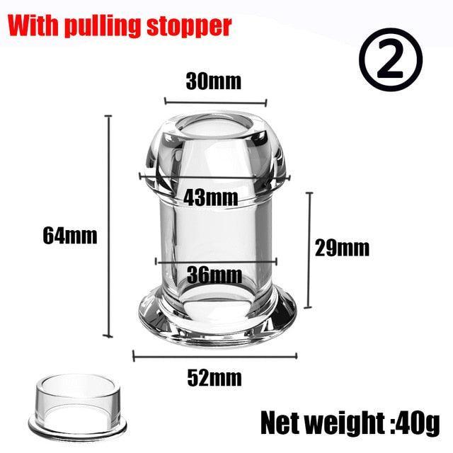 Hollow Speculum Butt Plug With Cover, Transparent - LUSTLOVER