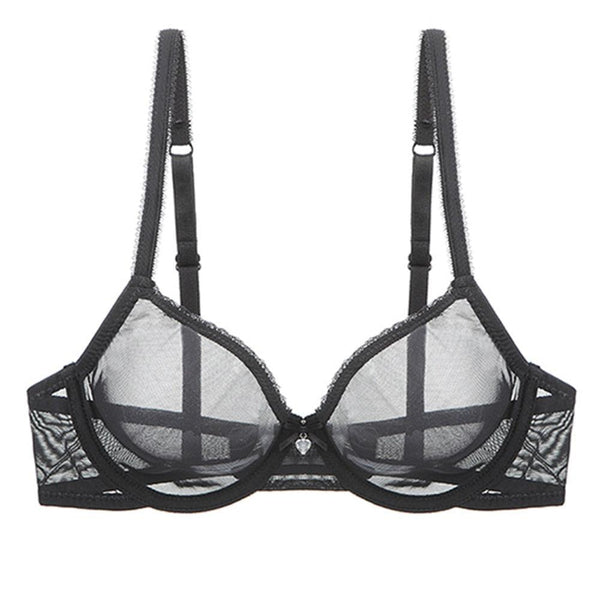 Lace Mesh See-Through Bra - LUSTLOVER