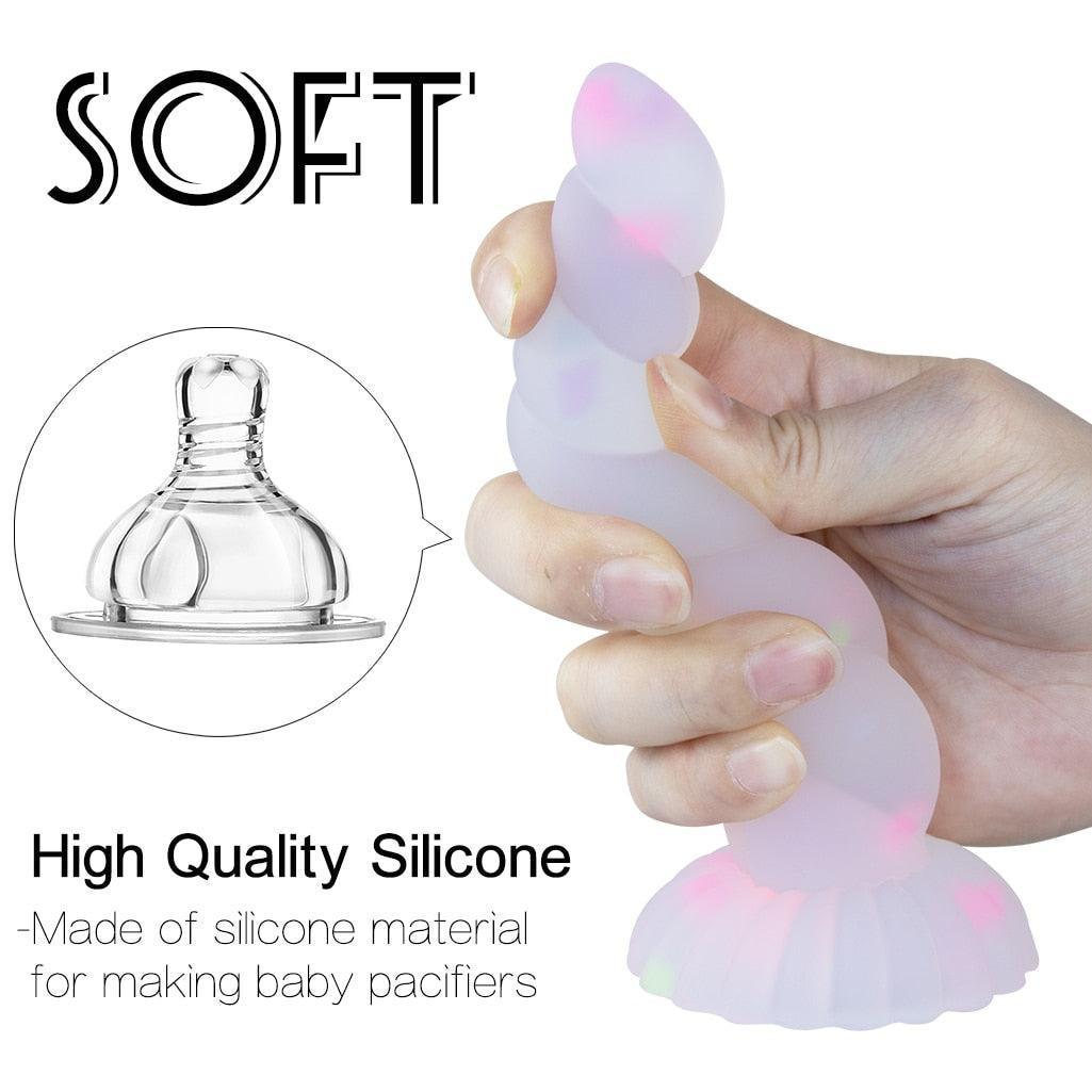 Luminous Soft Suction Cup Non-Realistic Dildo - LUSTLOVER