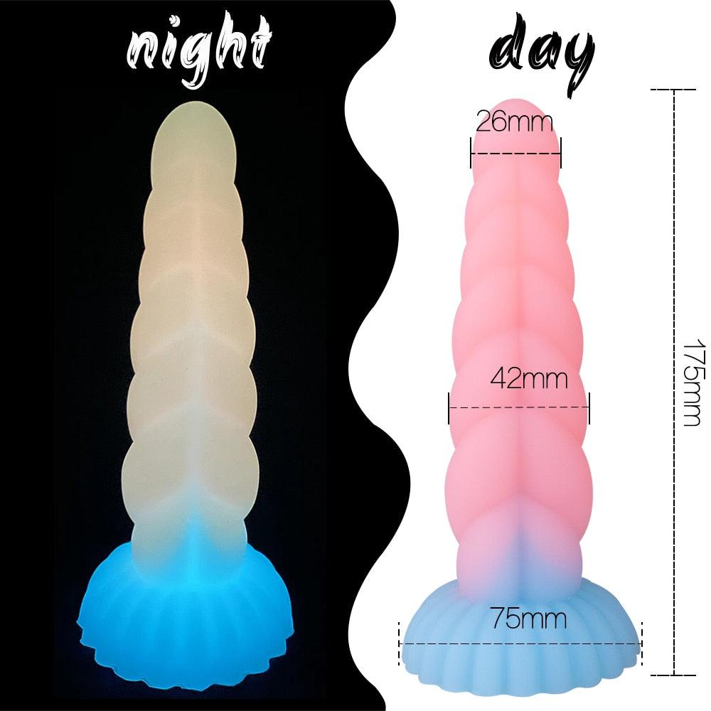 Luminous Soft Suction Cup Non-Realistic Dildo - LUSTLOVER