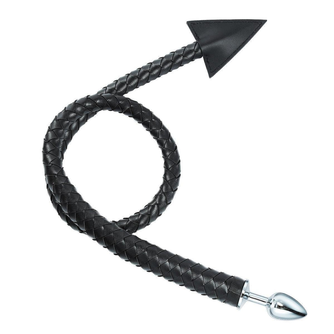 Metal Anal Plug PU leather Whip - LUSTLOVER