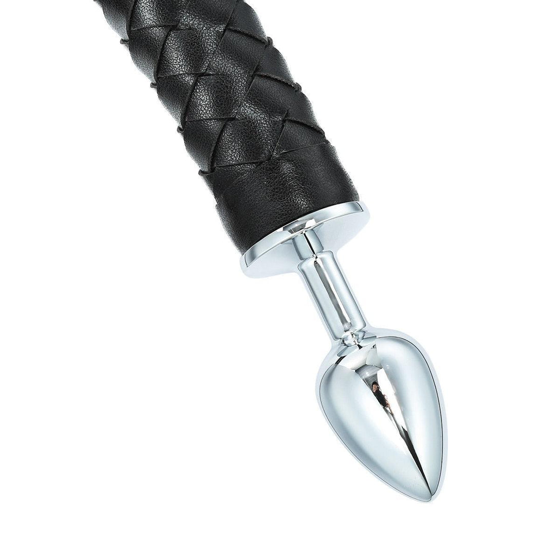 Metal Anal Plug PU leather Whip - LUSTLOVER