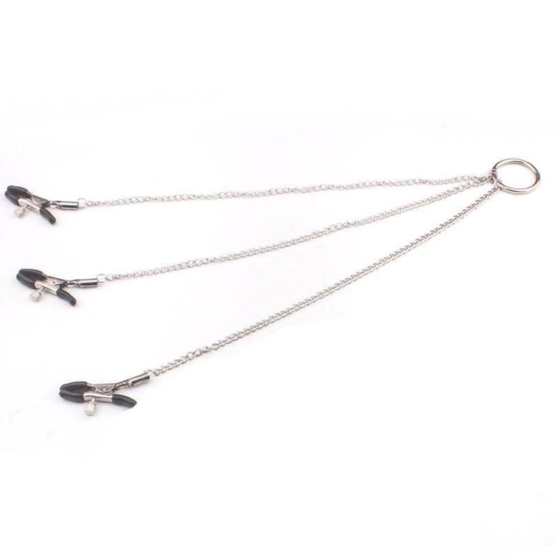 Metal Nipple Clamp With Metal Clitoris Chain - LUSTLOVER