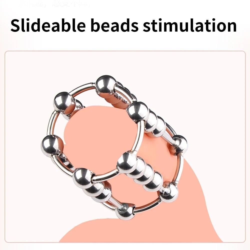 Multiple Steel Ball Cock Ring - LUSTLOVER