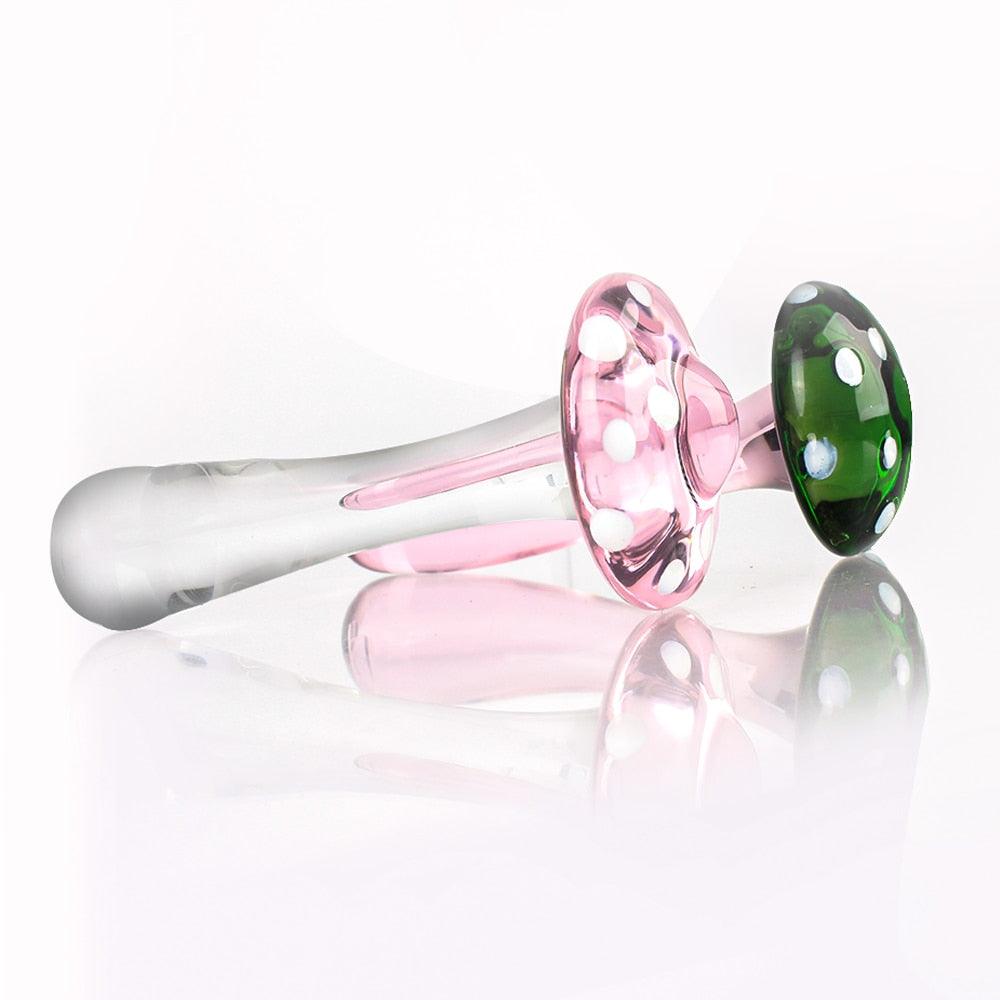 Mushroom Glass Butt Plug Dildo - LUSTLOVER