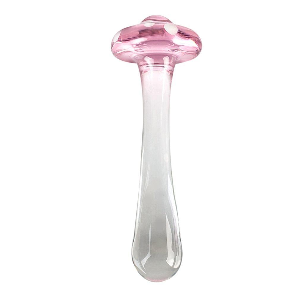 Mushroom Glass Butt Plug Dildo - LUSTLOVER