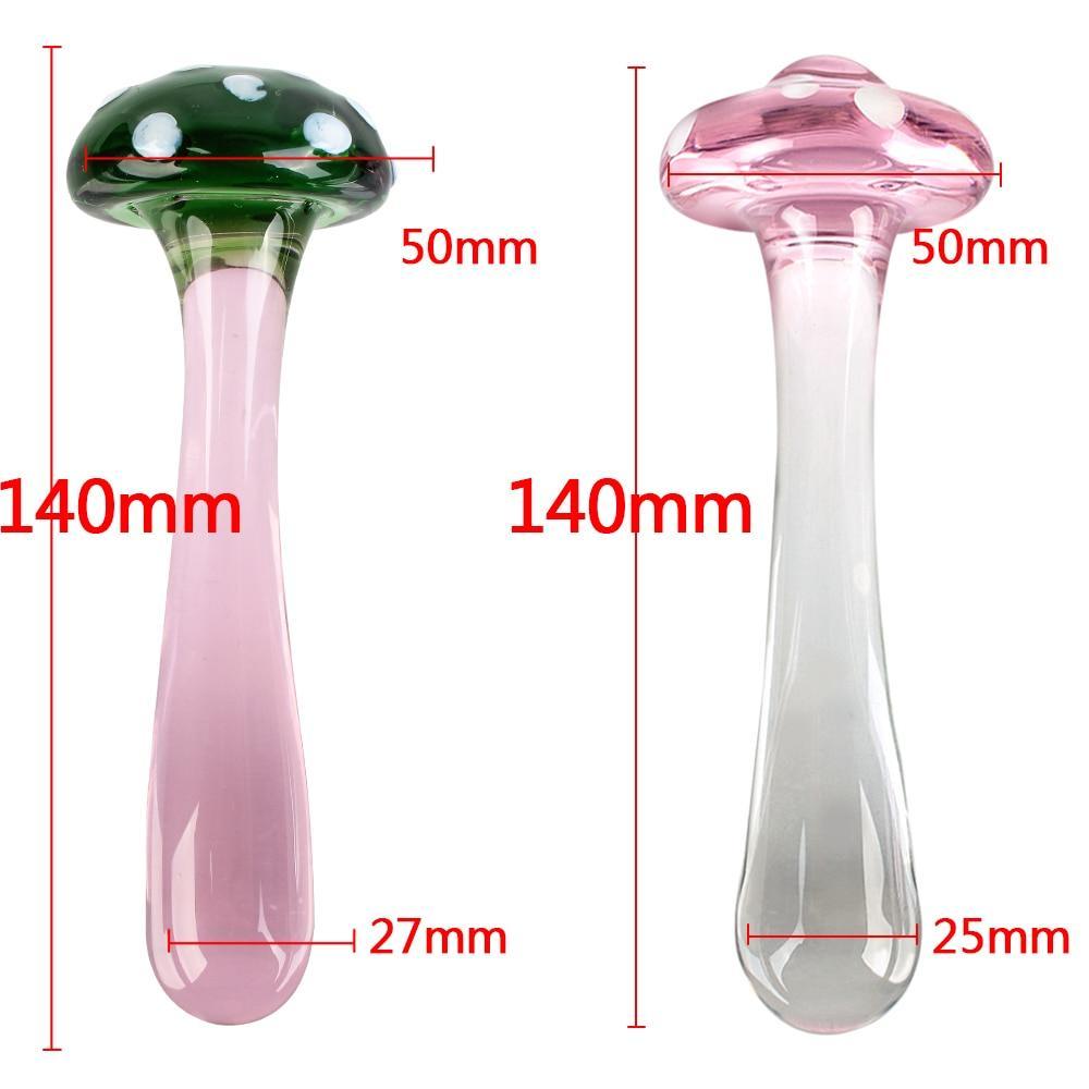 Mushroom Glass Butt Plug Dildo - LUSTLOVER