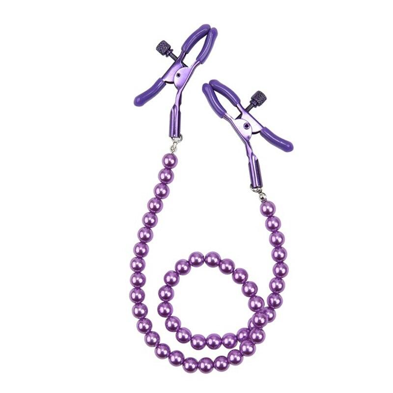 Nipple Clamps With Pearl Chain - LUSTLOVER