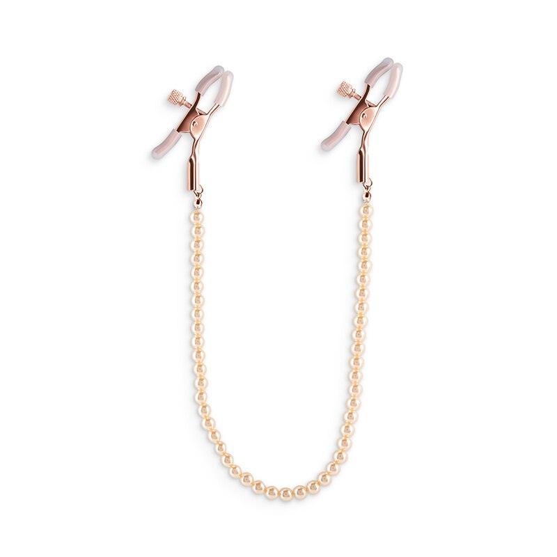 Nipple Clamps With Pearl Chain - LUSTLOVER