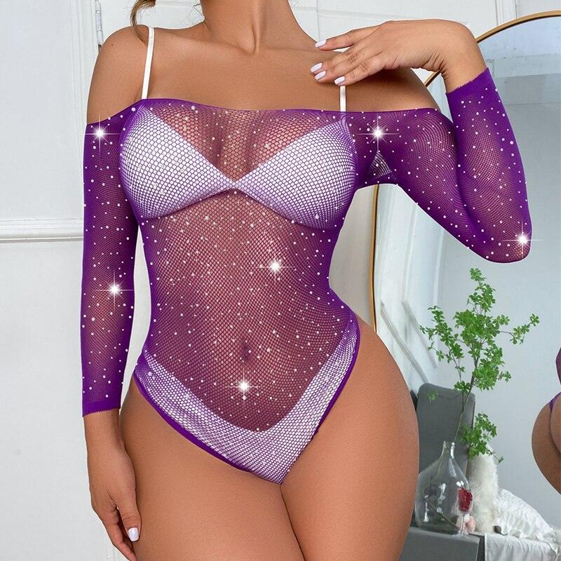 One Piece Crotchless Mesh Teddy Bodysuits - LUSTLOVER