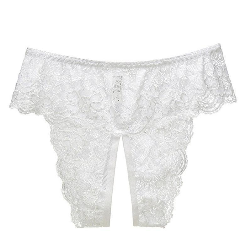 Open Crotch Lace Transparent Panties - LUSTLOVER