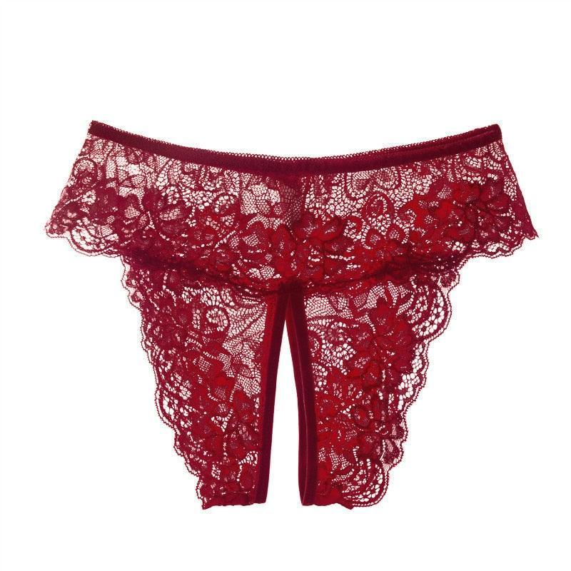 Open Crotch Lace Transparent Panties - LUSTLOVER