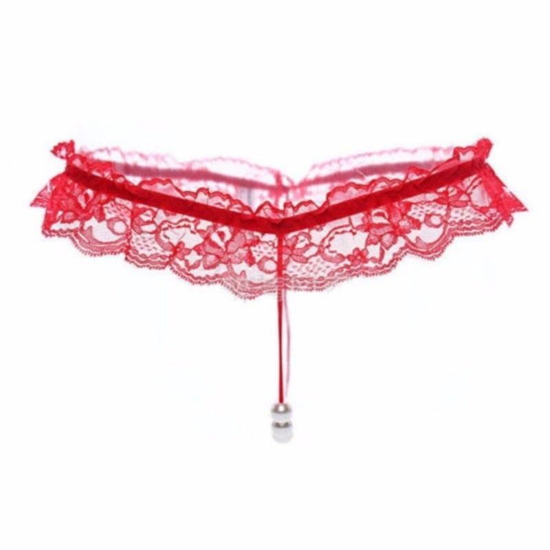 Pearl Lace G String Temptation Panties - LUSTLOVER