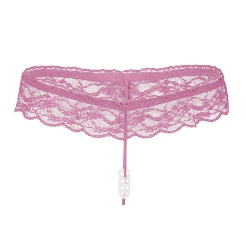 Pearl Lace G String Temptation Panties - LUSTLOVER