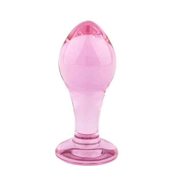 Pink Crystal Glass Butt Plug - LUSTLOVER