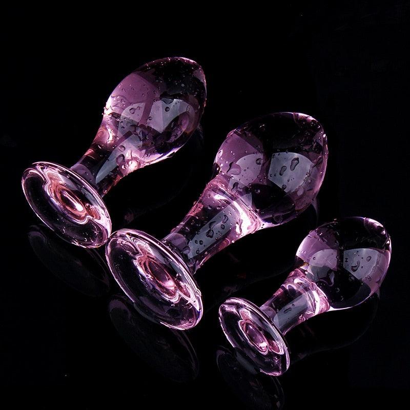 Pink Crystal Glass Butt Plug - LUSTLOVER