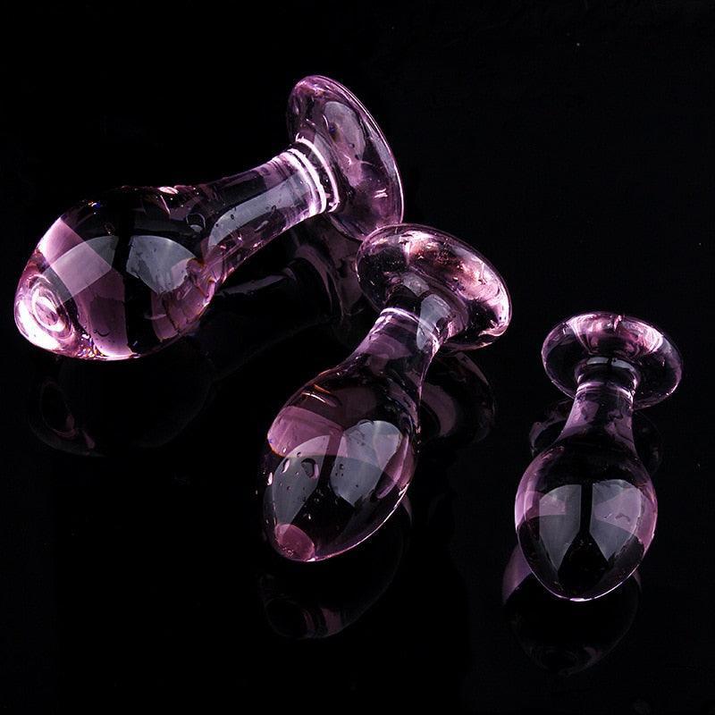 Pink Crystal Glass Butt Plug - LUSTLOVER