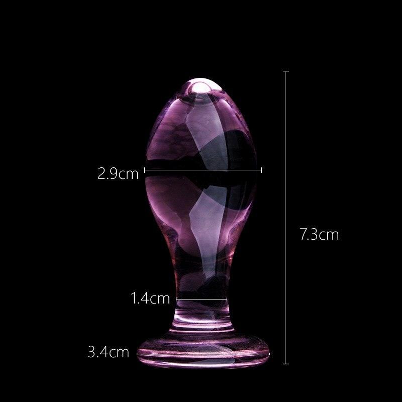 Pink Crystal Glass Butt Plug - LUSTLOVER