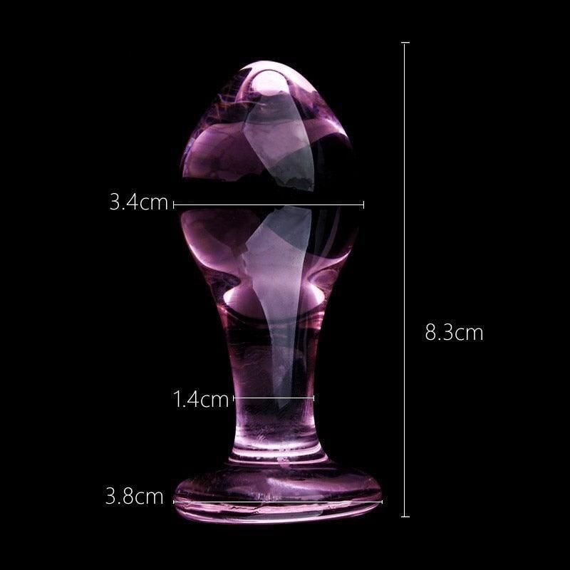 Pink Crystal Glass Butt Plug - LUSTLOVER