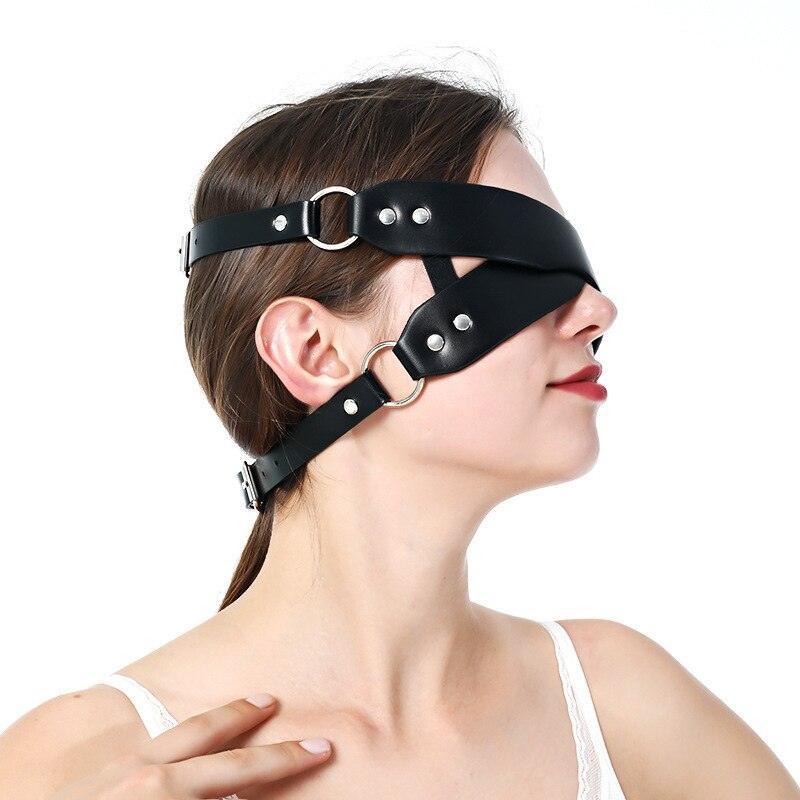 PU leather Eye Mask with Cross Adjustable Shading - LUSTLOVER