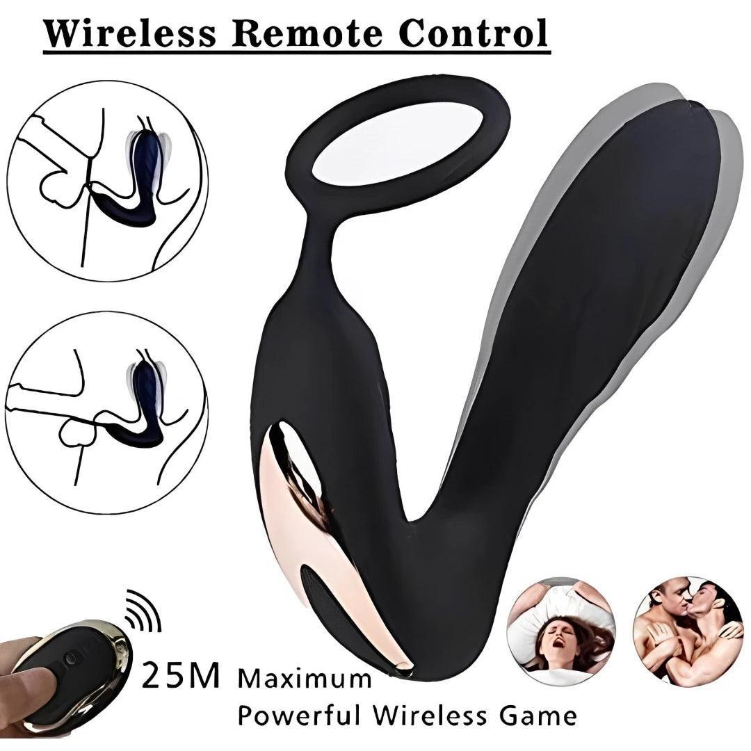 Remote Control 10 Vibrating Modes Cock Ring Prostate Massager - LUSTLOVER